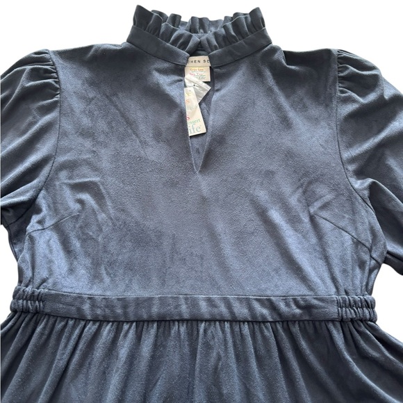 GRETCHEN SCOTT ULTRA SUEDE TEARDROP DRESS NAVY NWT SIZE LARGE - Picture 5 of 11